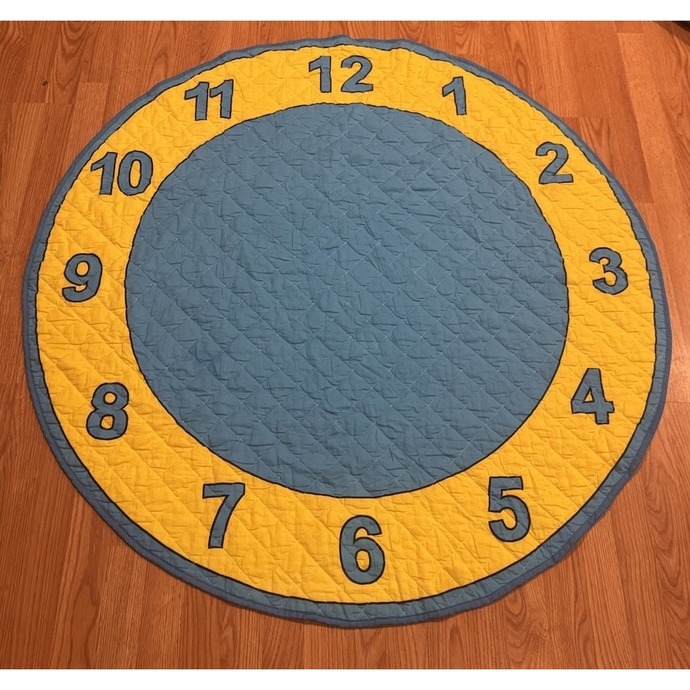 The Big Comfy Couch Quilted Clock Blanket Rug Stretch Vintage 90s PBS Super Rare